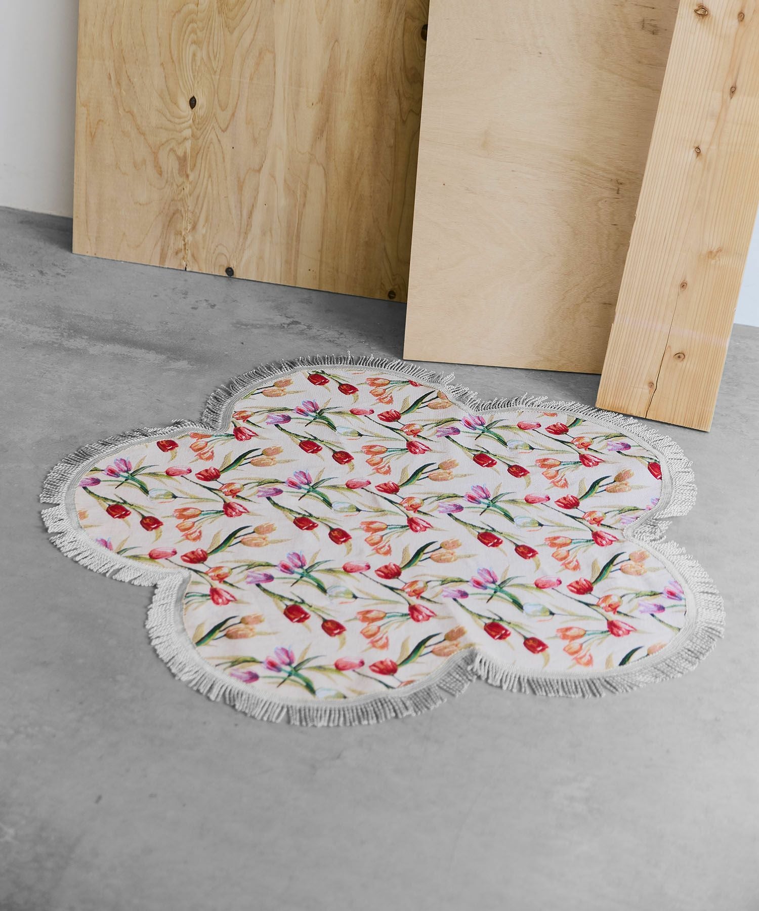 Casselini HOME(キャセリーニ ホーム)ジャガードフラワーラグ