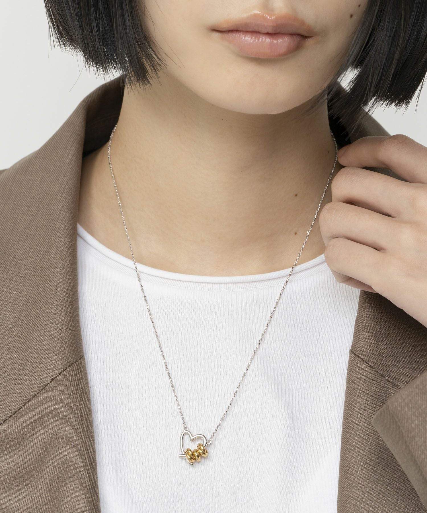 LAPUIS] Line coil heart necklace B | CASSELINI ONLINE SHOP