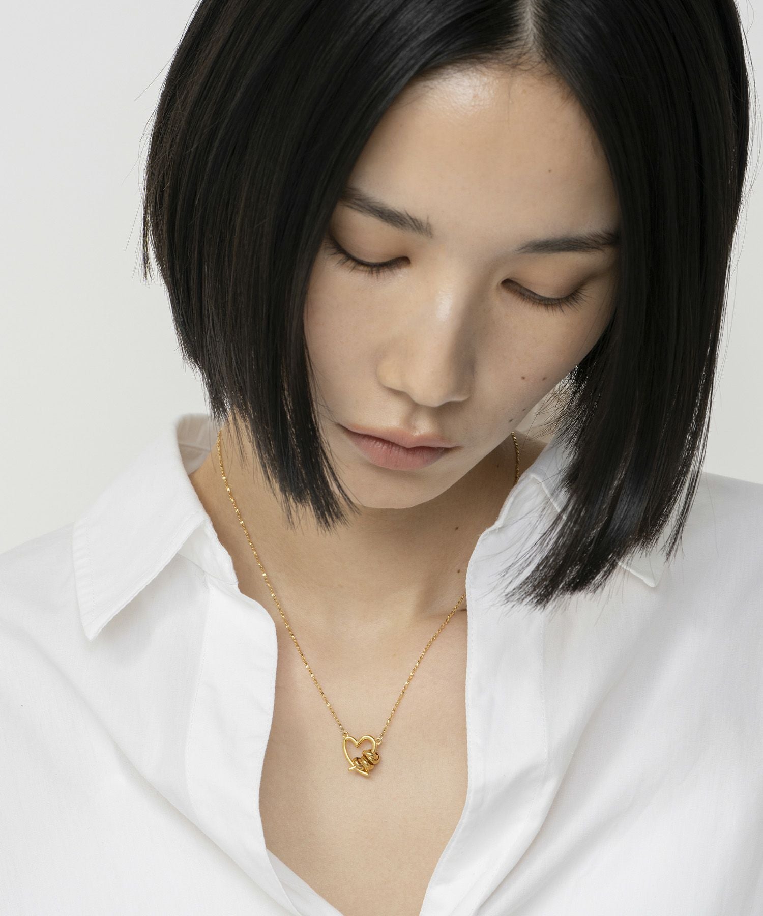 LAPUIS] Line coil heart necklace B | CASSELINI ONLINE SHOP