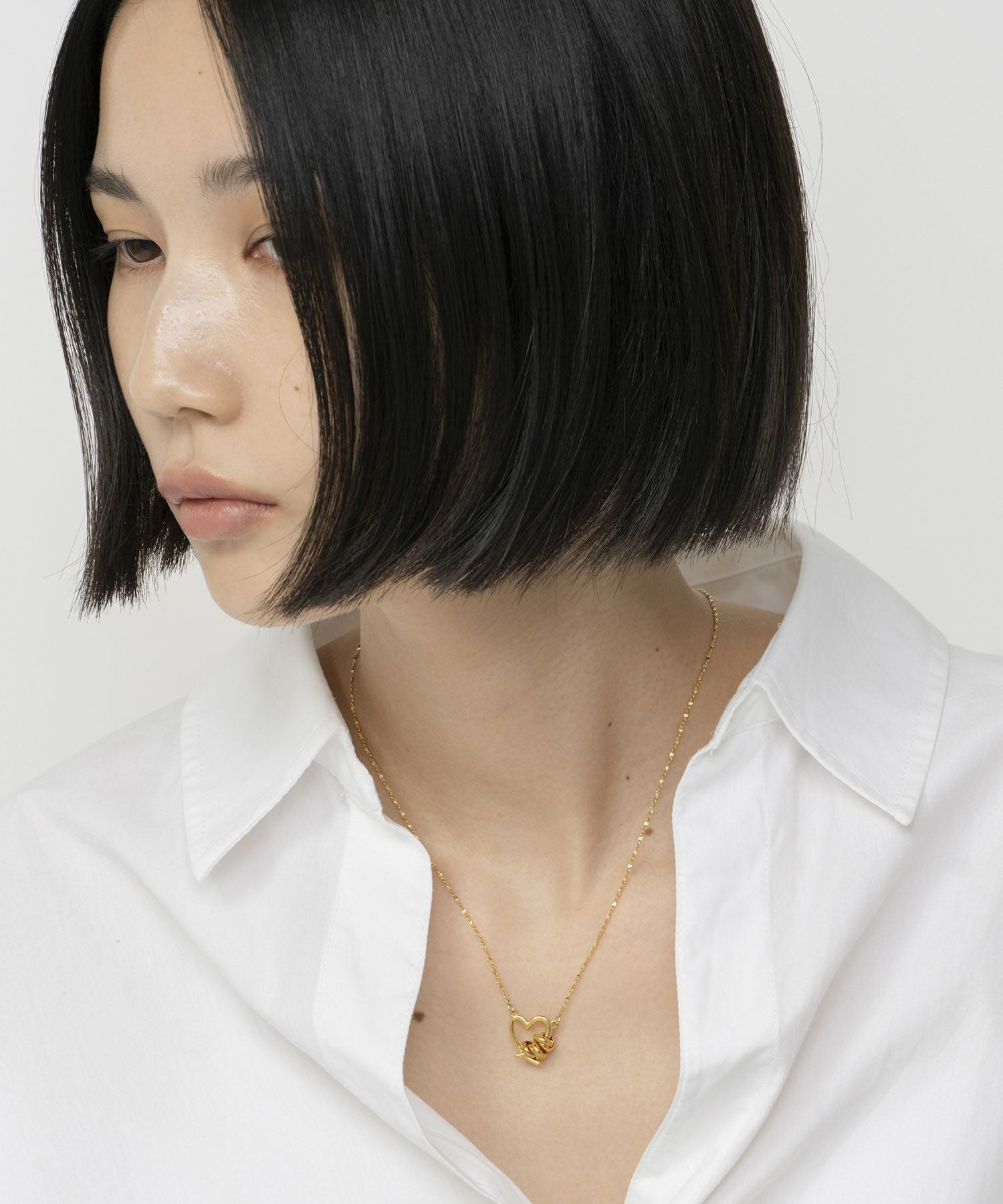 LAPUIS] Line coil heart necklace B | CASSELINI ONLINE SHOP