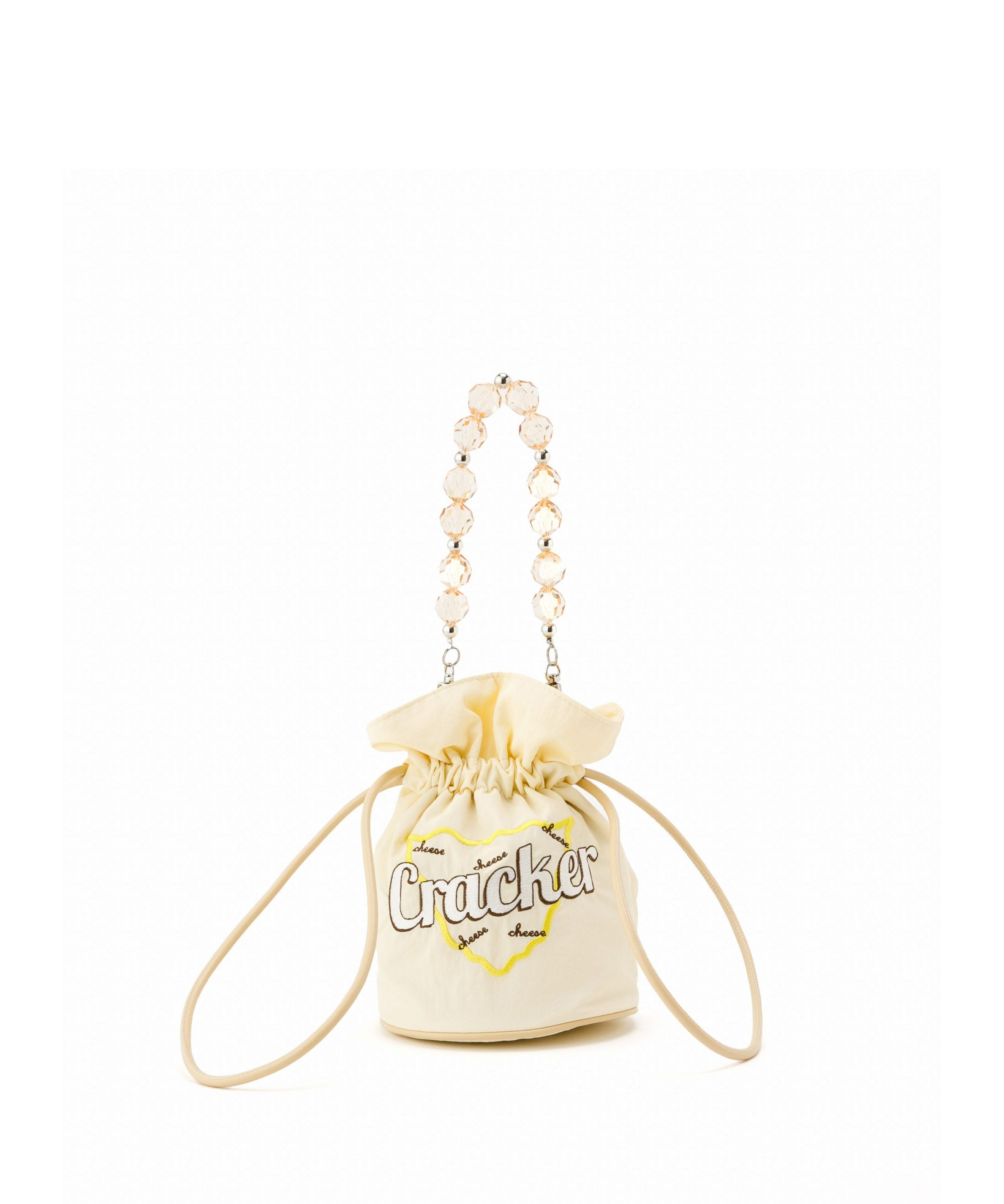 ♡Karat キャラット メタルビーズバック 巾着 ポーチ ゴールド系 ケース付 379e9586efda5a67706b91c44707e2