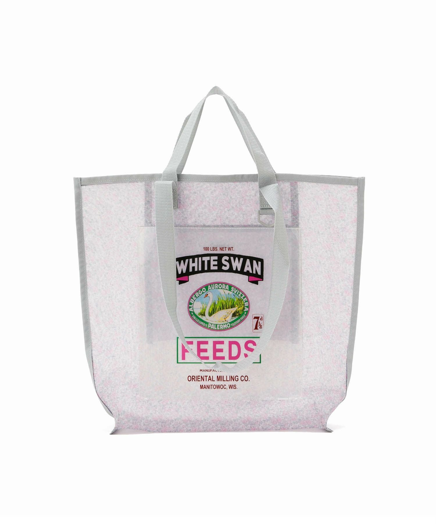 OFFーWHITE PVCメッシュホワイトトートバッグ Casselini(キャセリーニ)メッシュPVCポケットトート | CASSELINI