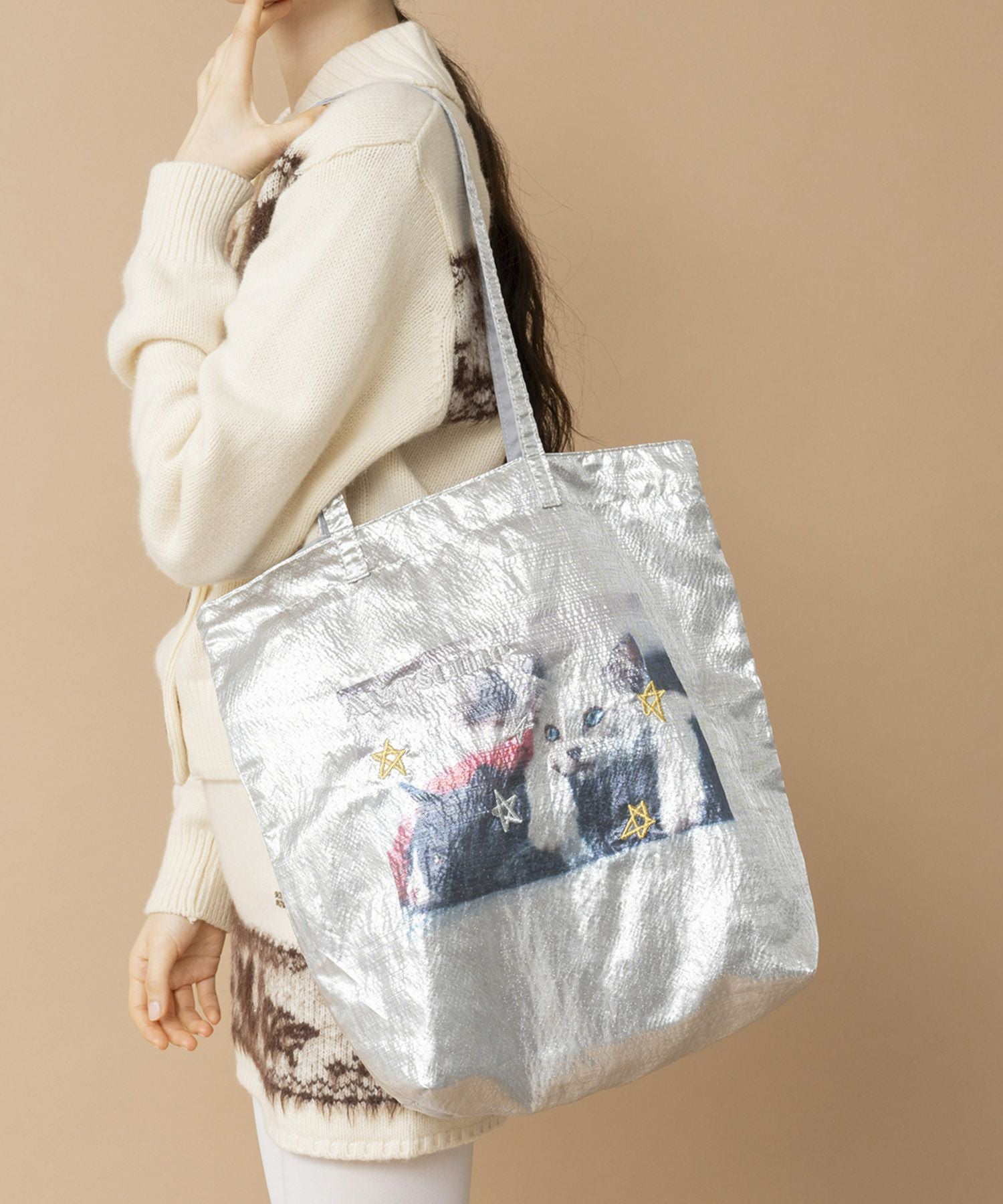 Casselini(キャセリーニ)キャットプリント刺繍トート | CASSELINI