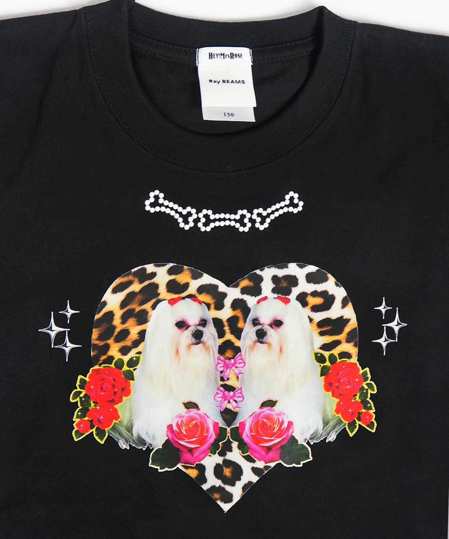 Hey mrs rose　BEAMS　犬　Tシャツ HEY! Mrs ROSE(ヘイ！ミセスローズ)【Ray! Mrs ROSE】ちびTシャツ
