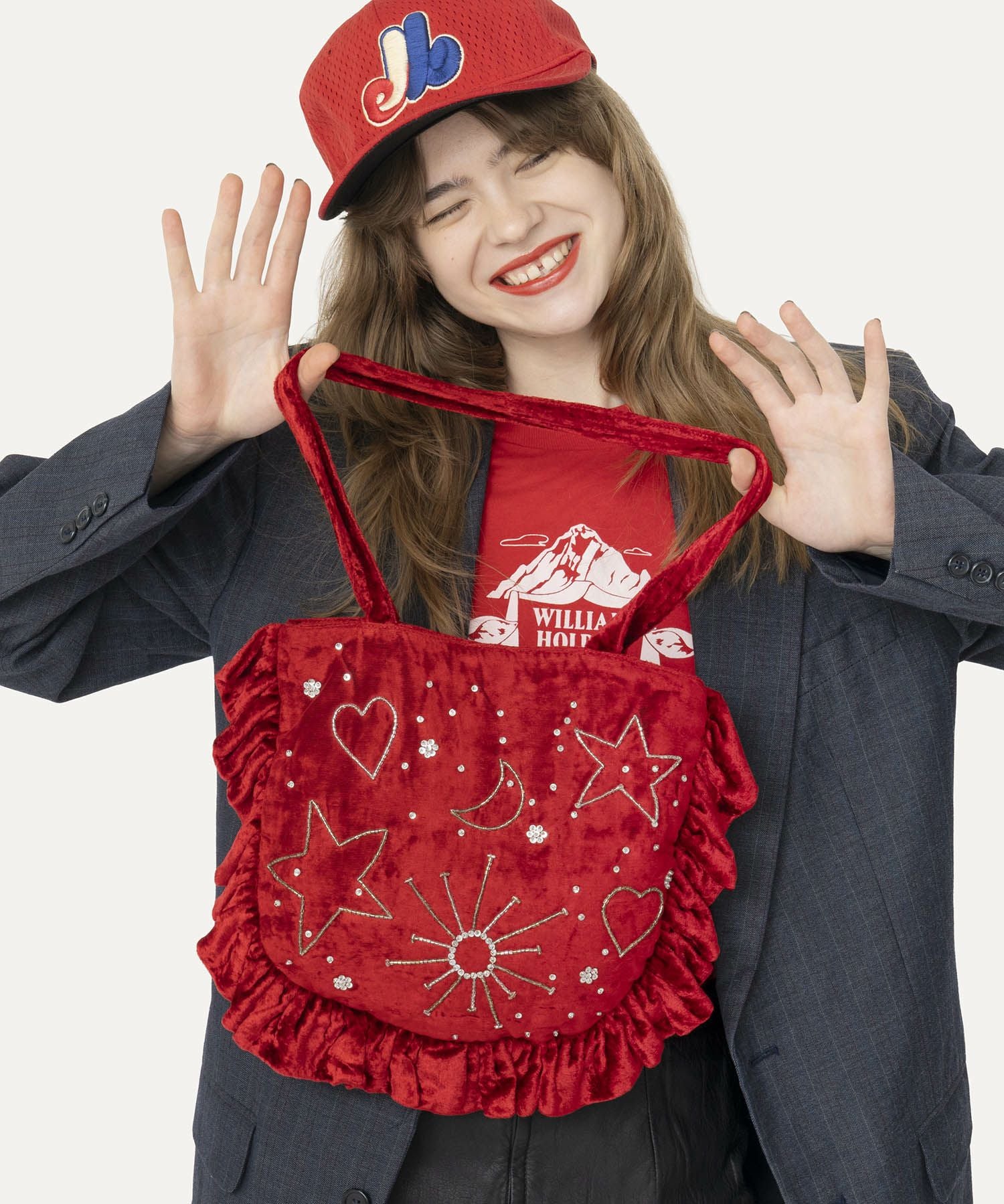 HEY! Mrs ROSE Velvet Gyoza Tote キャセリーニ HEY! Mrs ROSE(ヘイ！ミセスローズ)Velvet Gyoza Tote | CASSELINI