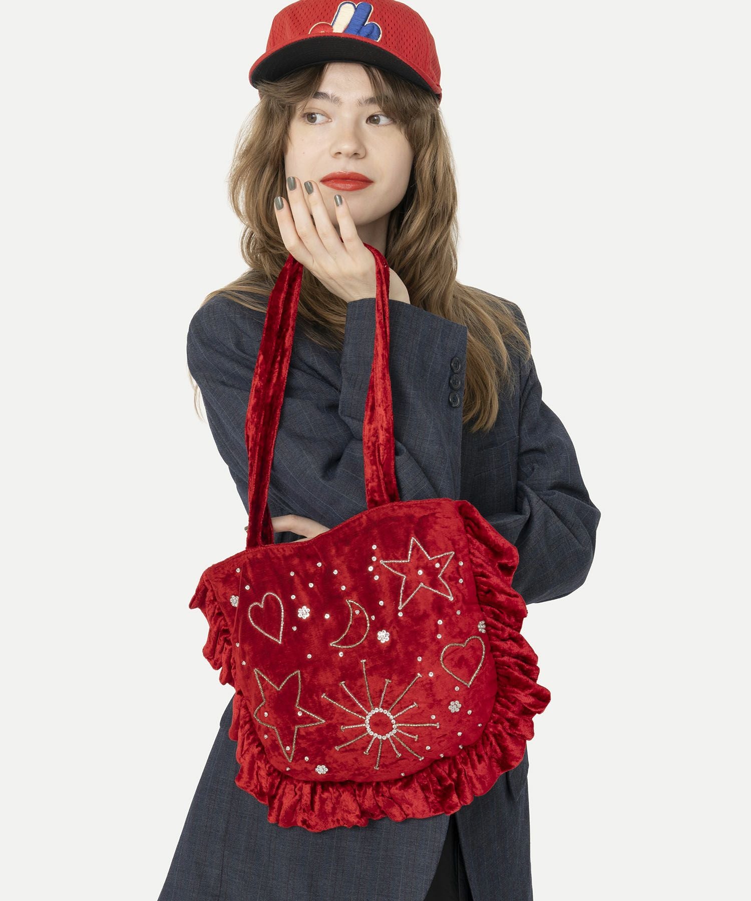 HEY! Mrs ROSE Velvet Gyoza Tote キャセリーニ HEY! Mrs ROSE(ヘイ！ミセスローズ)Velvet Gyoza Tote | CASSELINI