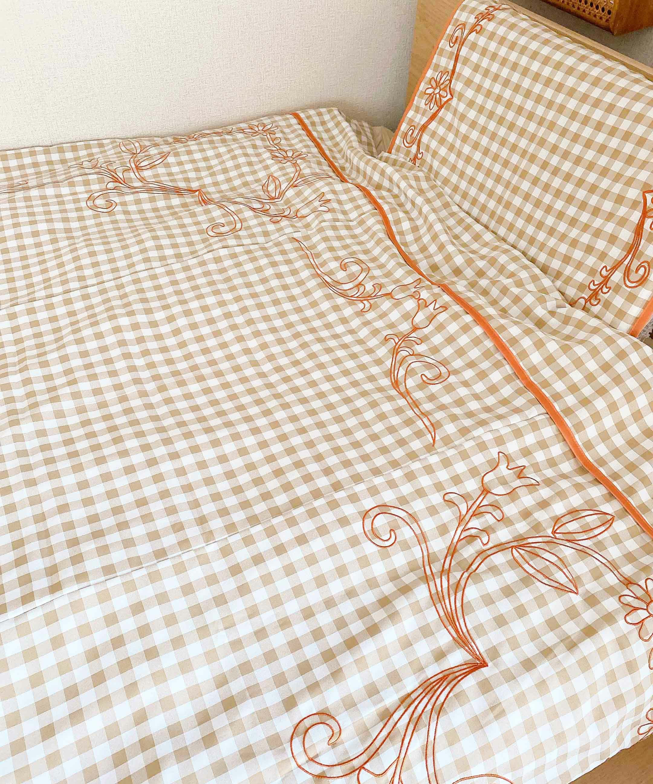Casselini HOME(キャセリーニ ホーム)フラワー刺繍布団カバーセット