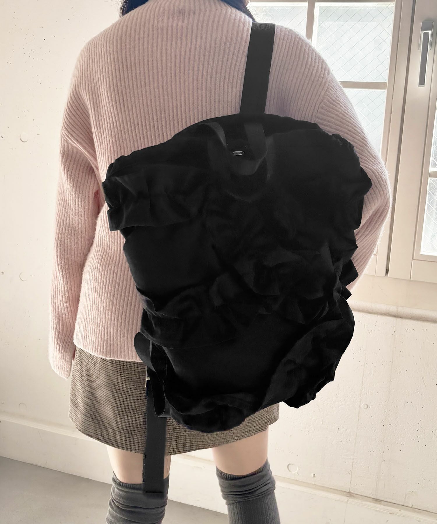 fekete フリルナップサック Casselini(キャセリーニ)フリルナップサック | CASSELINI ONLINE SHOP