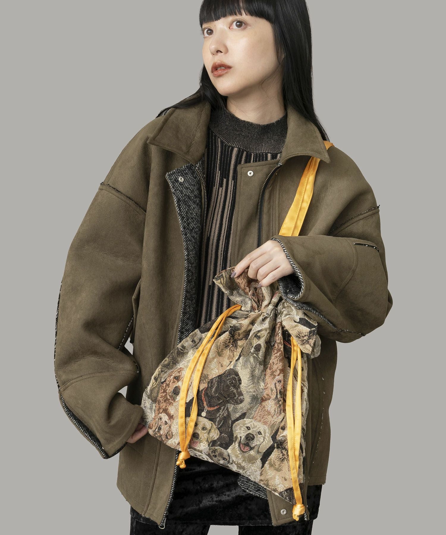 セブンテン　SEVENTEN ジャガード巾着バック 50%off】フリンジジャガードバッグ - seventen