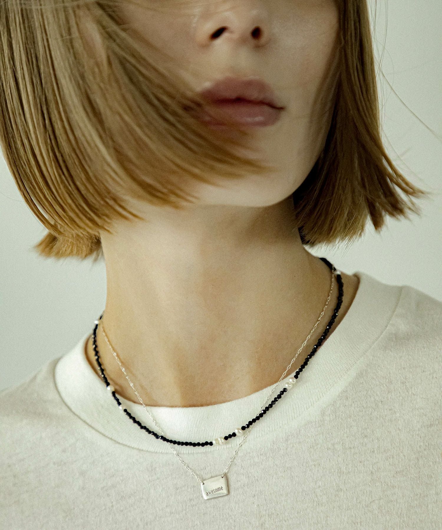 LAPUIS] [Silver925 by LAPUIS] Pearl & stone necklace | CASSELINI