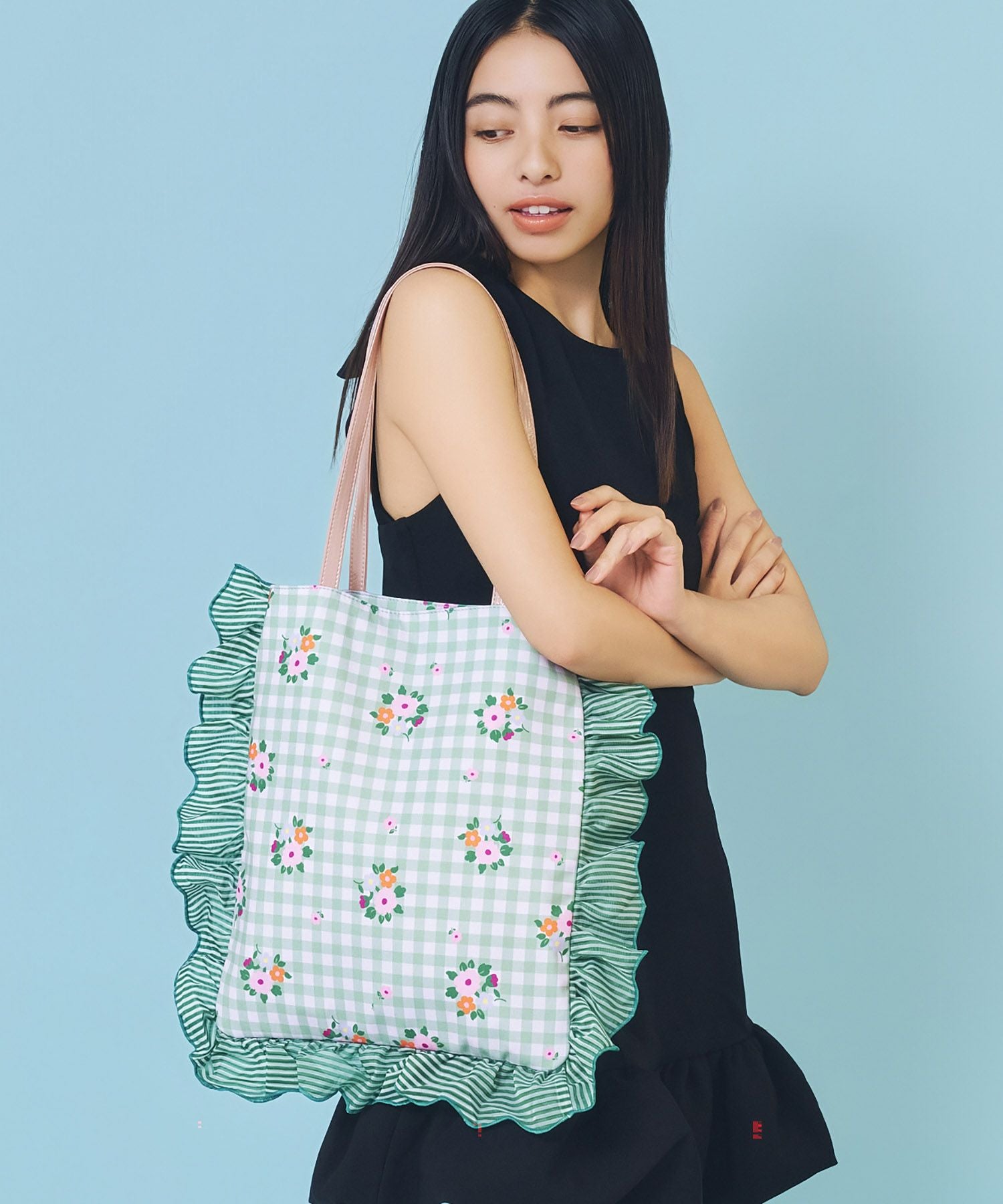 skip花刺繍 濃紺　トートバッグ　上品可愛い Casselini(キャセリーニ)花柄プリントトート | CASSELINI ONLINE SHOP