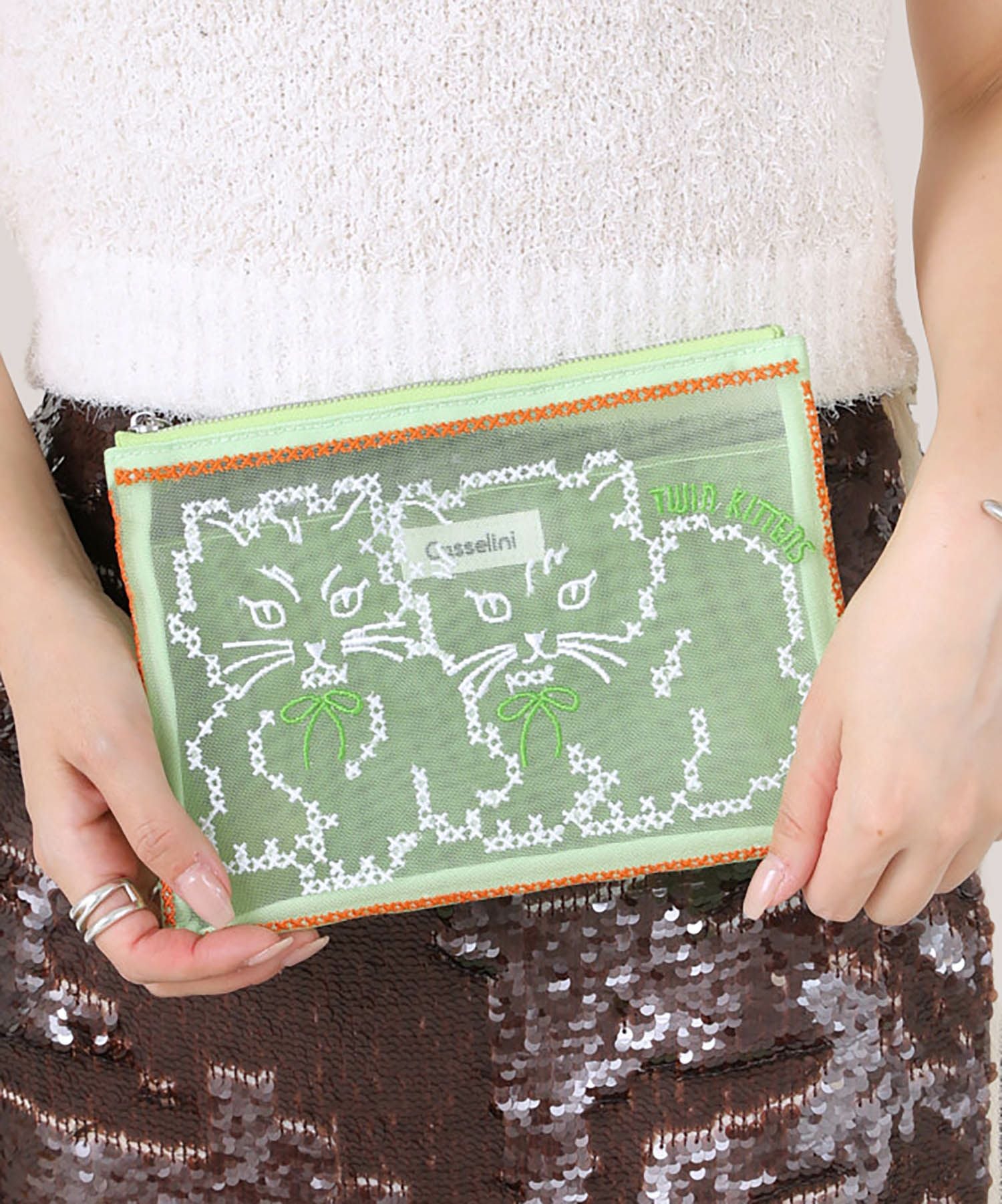 Casselini(キャセリーニ)チュール刺繍ポーチ | CASSELINI ONLINE SHOP