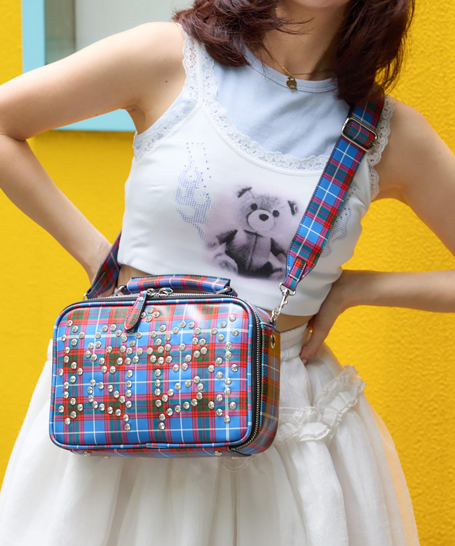 HEY! Mrs ROSE(ヘイ！ミセスローズ)Rhinestone Mini Boston