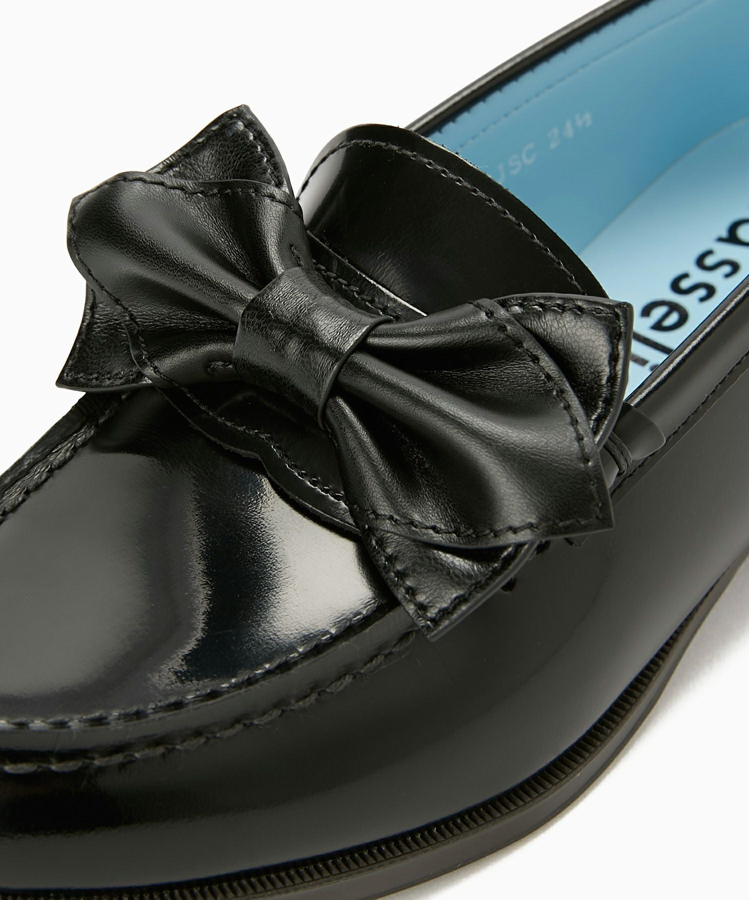 HARUTA×Casseliniコラボリボンローファー ブラック キャセリーニ Casselini(キャセリーニ)【HARUTA×Casselini】Ribbon Detail Loafer