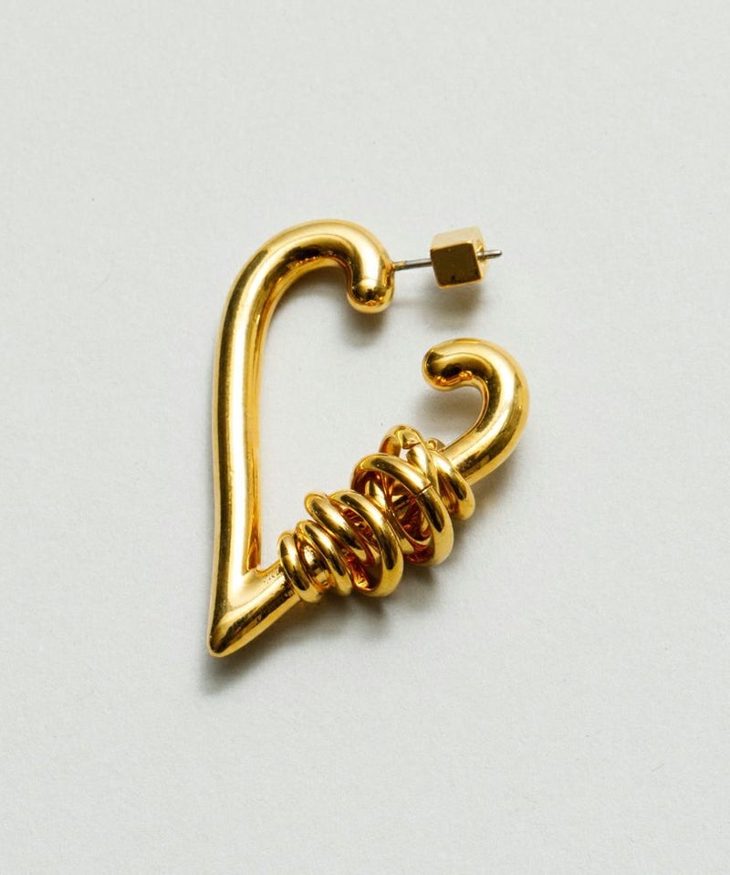 追加生産】[LAPUIS] Coil heart hoop pierced earrings＜7月上旬発送