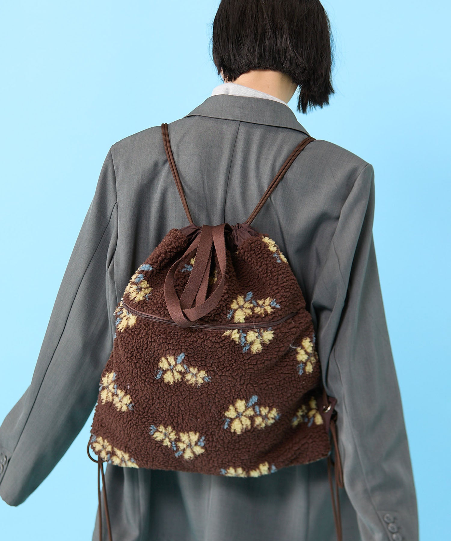 ピアニカケース　ヌビ　オリーブ刺繍　ナップサック Casselini(キャセリーニ)ボアナップザック | CASSELINI ONLINE SHOP