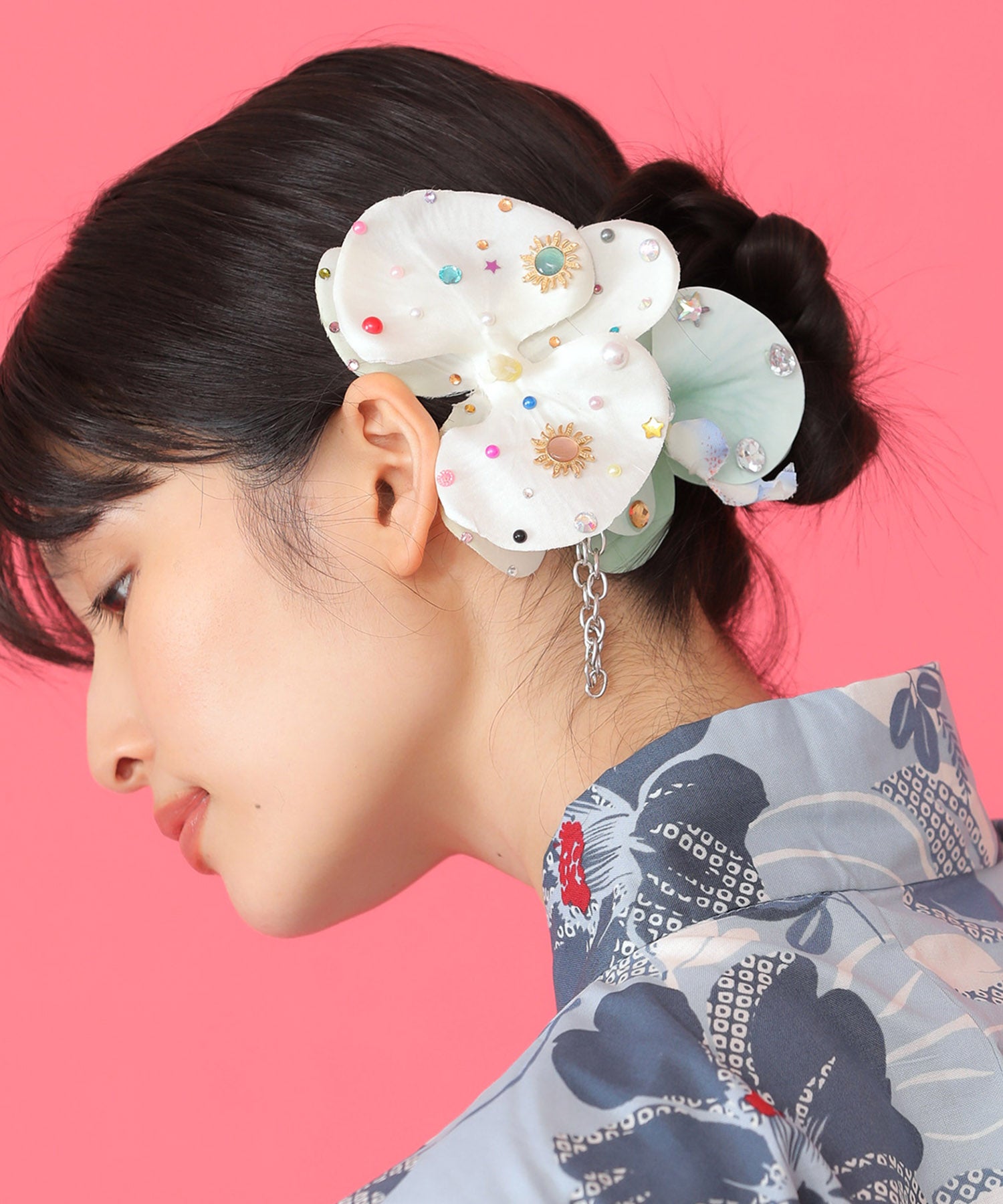 Casselini(キャセリーニ)ビジューフラワー2Wayクリップ(2個セット